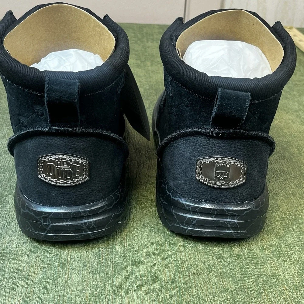 Size‎ 11-Jelly Roll Hey Dude Suede Bradley Boot Black Skull Print Brand New